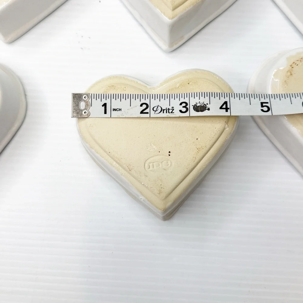 William Sonoma Heart-Shaped White Ceramic Ramekin Set